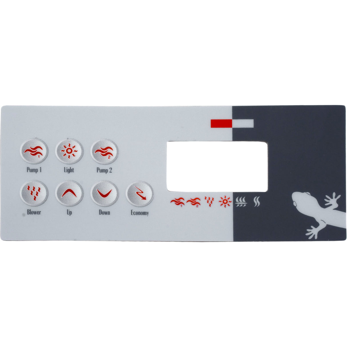 Overlay, Gecko TSC-8-GE2, 7-Button, P1, P2, Bl, Lt : 9916-100331