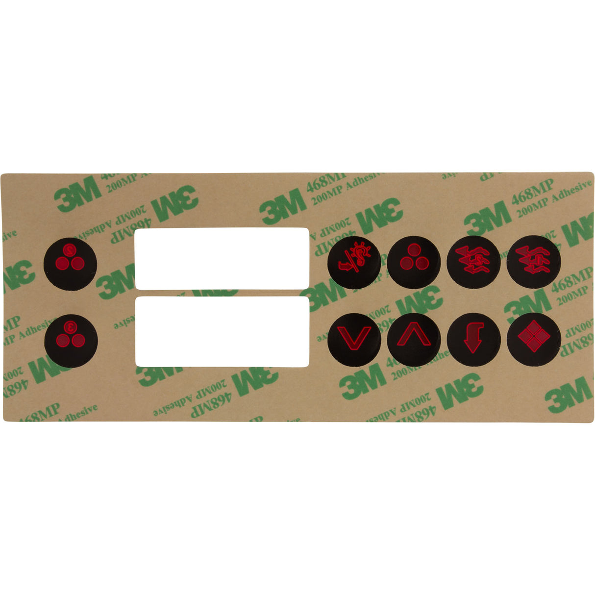 Overlay, HydroQuip HT2, 10 Button, Large Rec, wht/blk : 80-0211-10