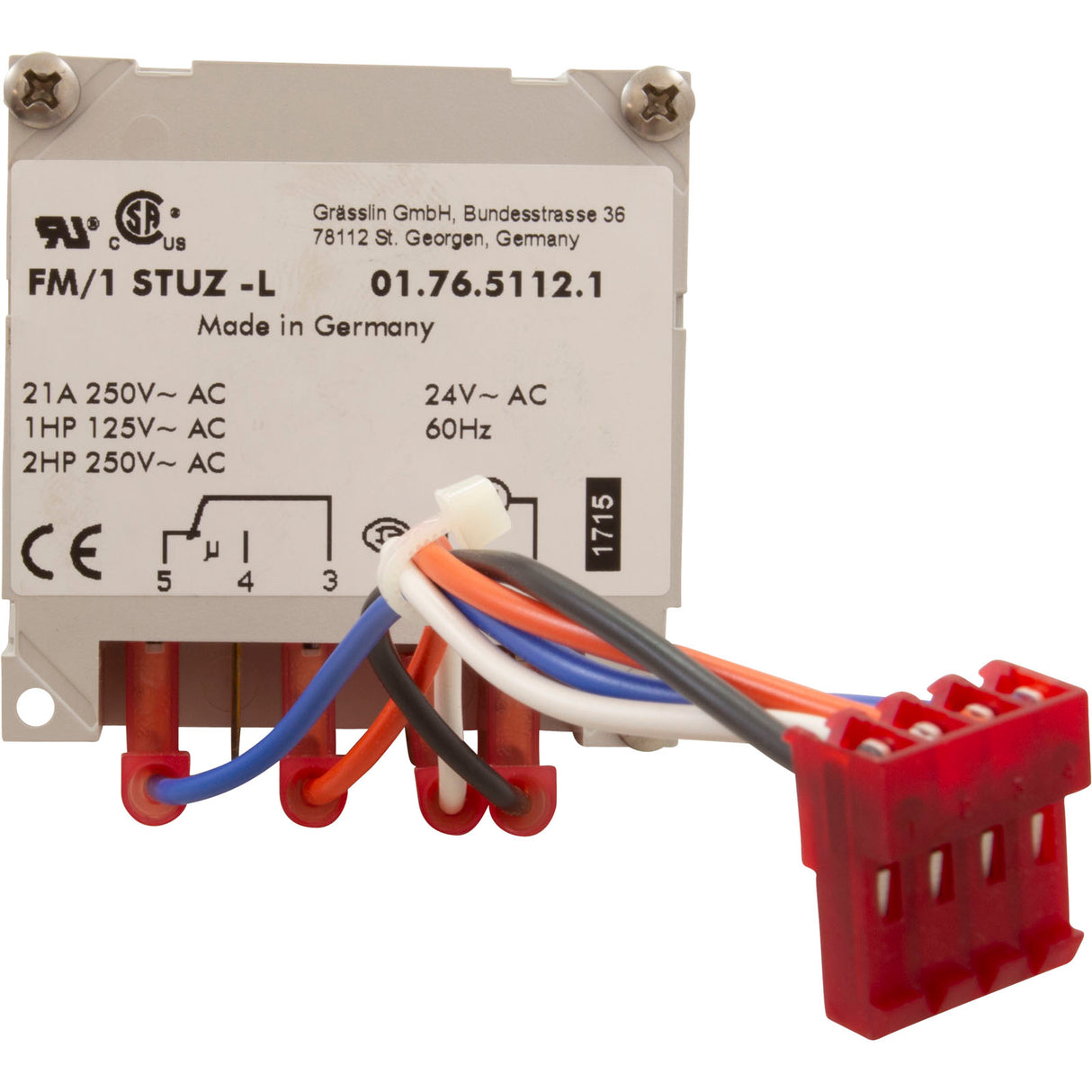 Timer, Grasslin, SPDT, Panel Mount, 24 vac, 24hr, w/Harness : TMRLX