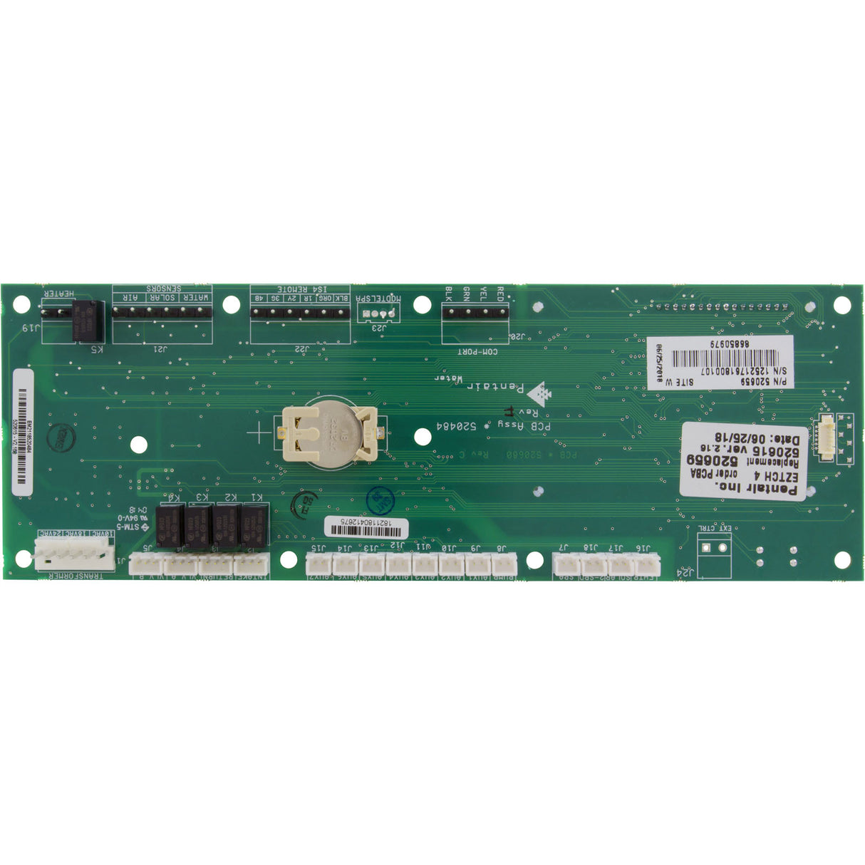 PCB, Pentair, EasyTouch®, UOC Motherboard, 4 Aux, Outdoor : 520659