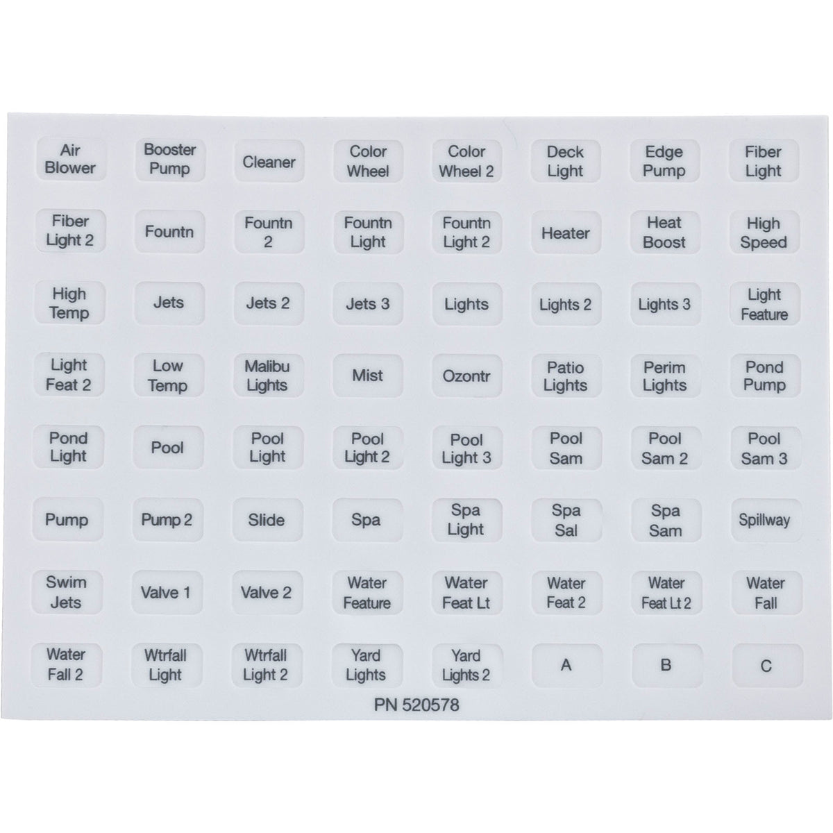 Indoor Control Panel, Pentair, EasyTouch, 8 Circuit : 520549