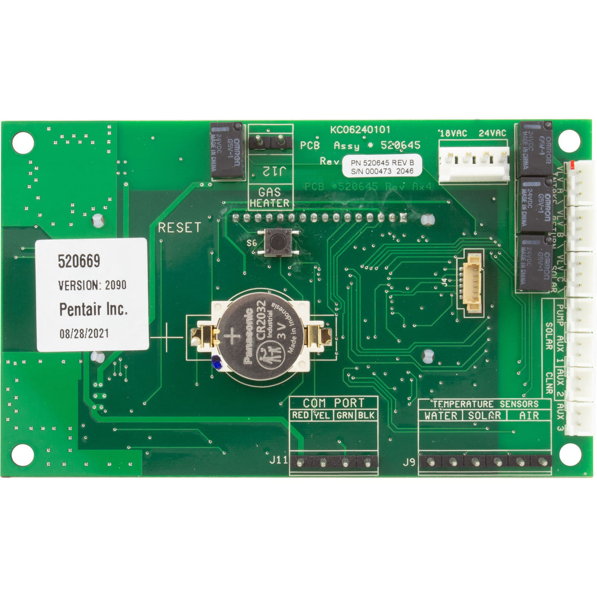 PCB, Pentair, SunTouch, Single Body : 520941Z