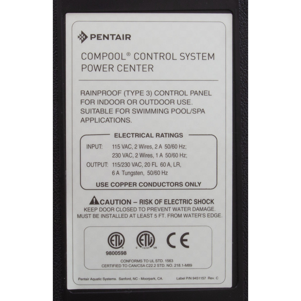 Power Center, Pentair Compool LX820 : LX820