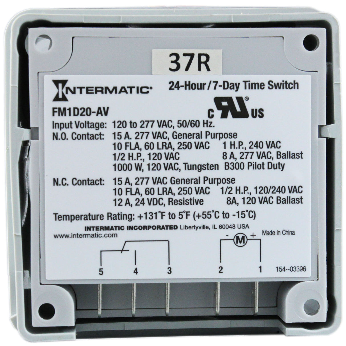 Timer, Digital, Intermatic, 24H/7D, 120-277V, SPDT, Flush Mount : FM1D20E-AV - Intermatic - 078275156852 - PartsForSpas.com