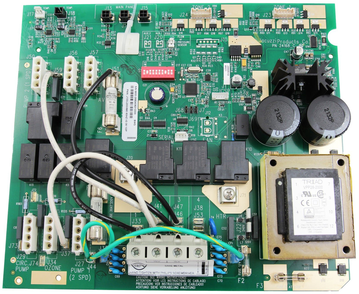 PCB, Sundance 680/Jacuzzi J-100, J-200, 1-Pump/2-Pump, 60Hz : 6600-268 - Jacuzzi/Sundance - 6600-268 - PartsForSpas.com