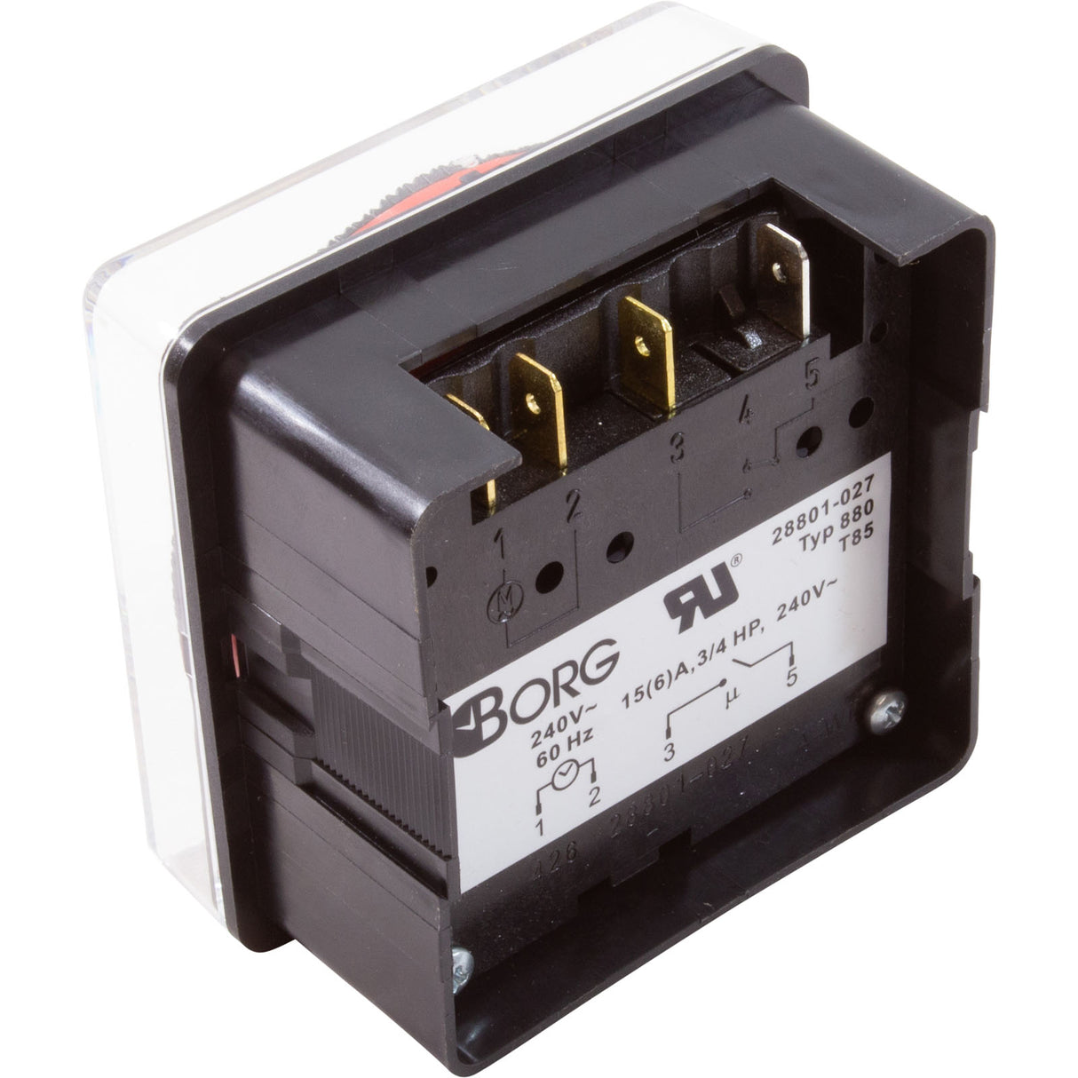 Timer, Diehl, SPST, Panel Mount, 230v, 20A, w/housing, 24hr : TA-4164