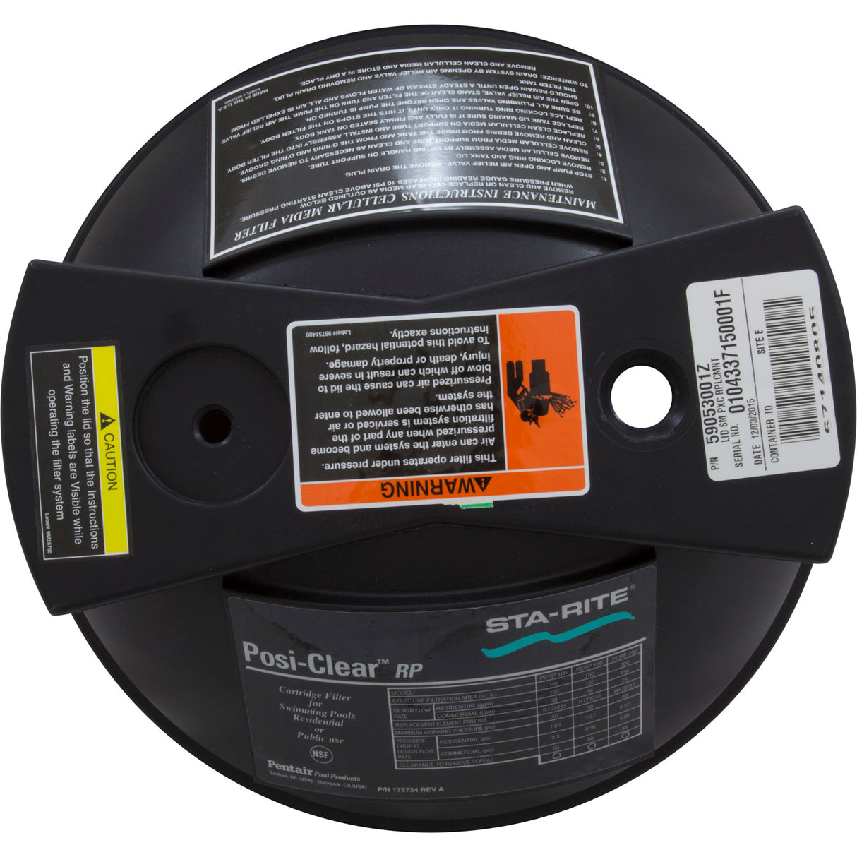 Lid Sm Pxc Rplcmnt : 59053001Z - Pentair - 788379852528 - PartsForSpas.com