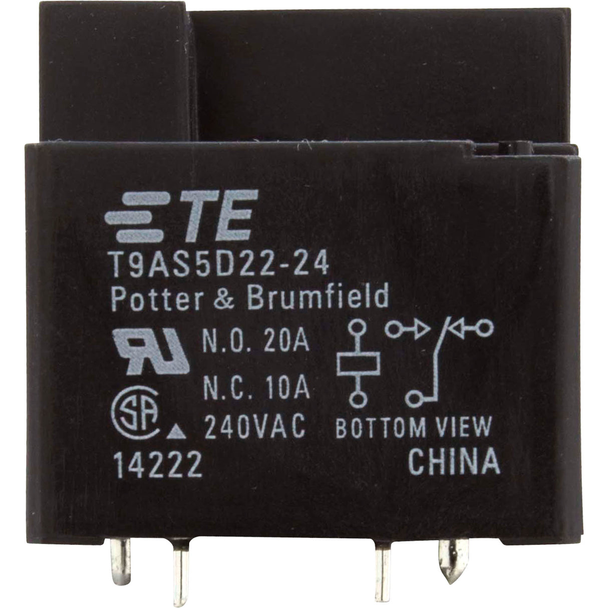 Relay, P&B, T9AP, SPDT, 20A, 24vdc, PCB Mount : T9AS5D22-24