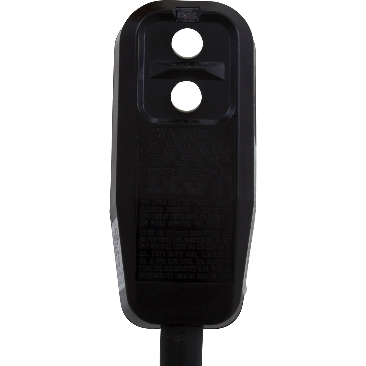 In-Line GFCI, 15A, 115v, SPST, 15 foot Cord, (B/W/with G) : 30-0061B-K