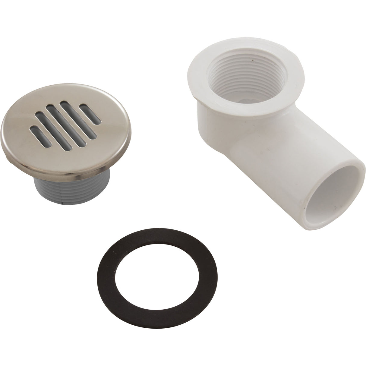 Lo-Profile Drain Assembly W/Ss Cover : 640-0407S - Waterway Plastics - 8.06105E+11 - PartsForSpas.com
