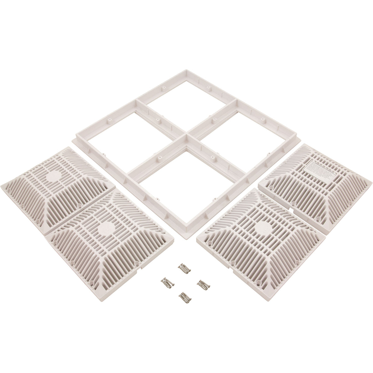 POOL FRAME & GRATE 18" X 18" ( 2011 ) - WHITE : 640-4770 V - Waterway - 8.06105E+11 - PartsForSpas.com