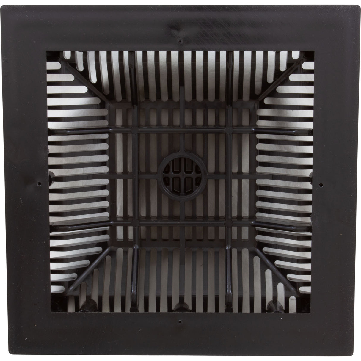 Main Drain Grate, Waterway, 9"x 9", with Frame (2011) , Black : 640-4791 V