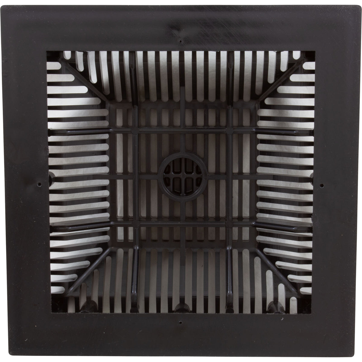 Main Drain Grate, Waterway, 9"x 9", with Frame (2011) , Black : 640-4791 V - Waterway Plastics - 8.06105E+11 - PartsForSpas.com