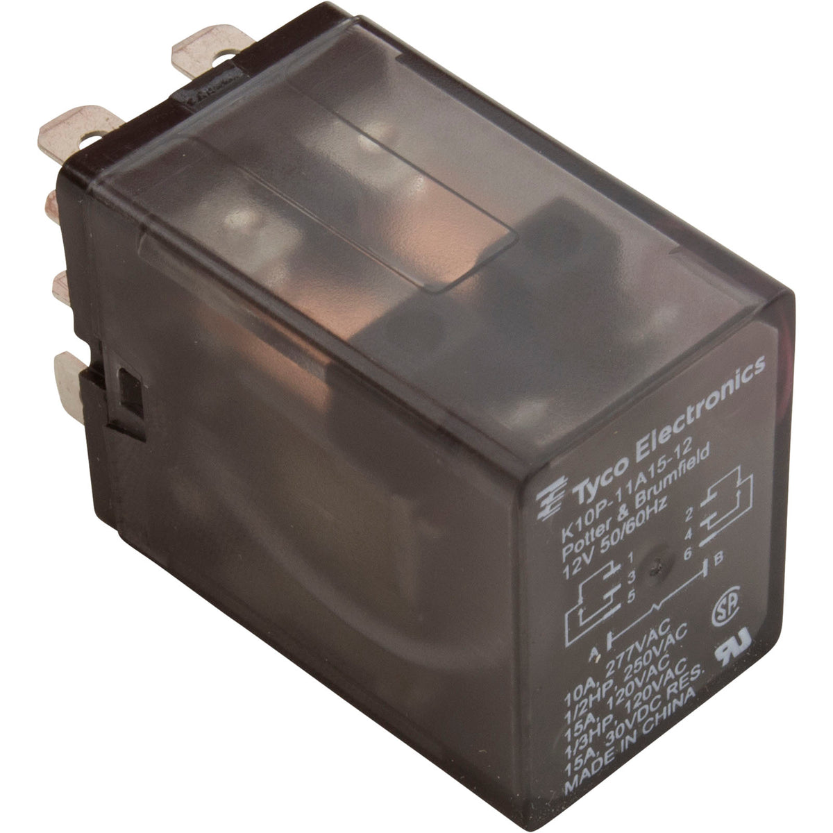 Relay, K10 Series, Dpdt, 12Vac 15Amp : 17M0324
