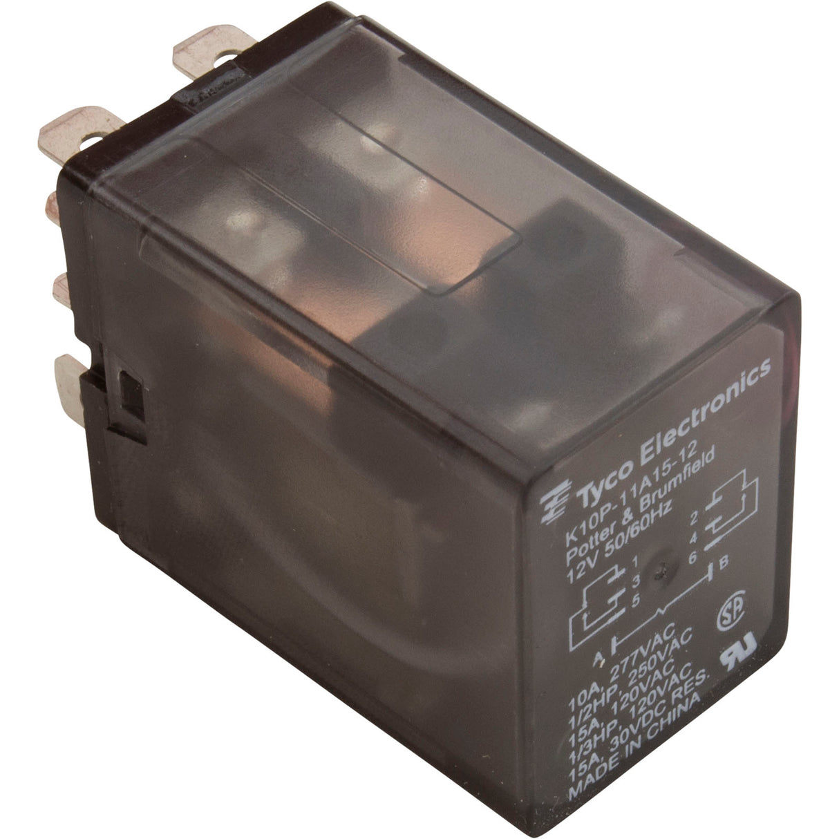 Relay, K10 Series, Dpdt, 12Vac 15Amp : 17M0324