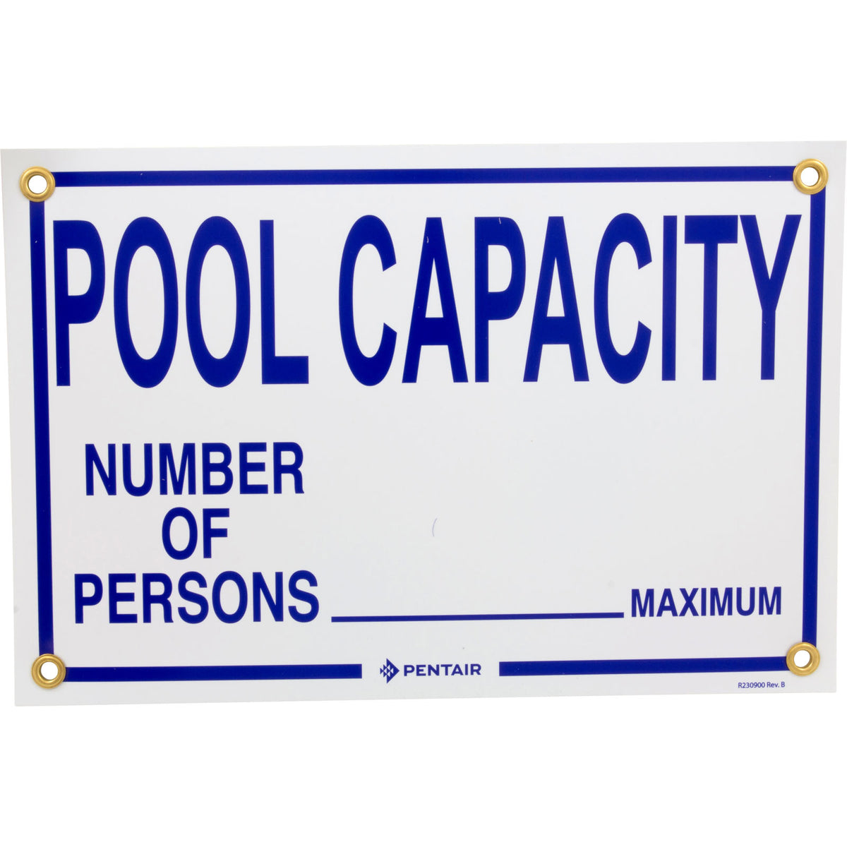 Sign, Pool Capacity, 18" x 12" : R230900