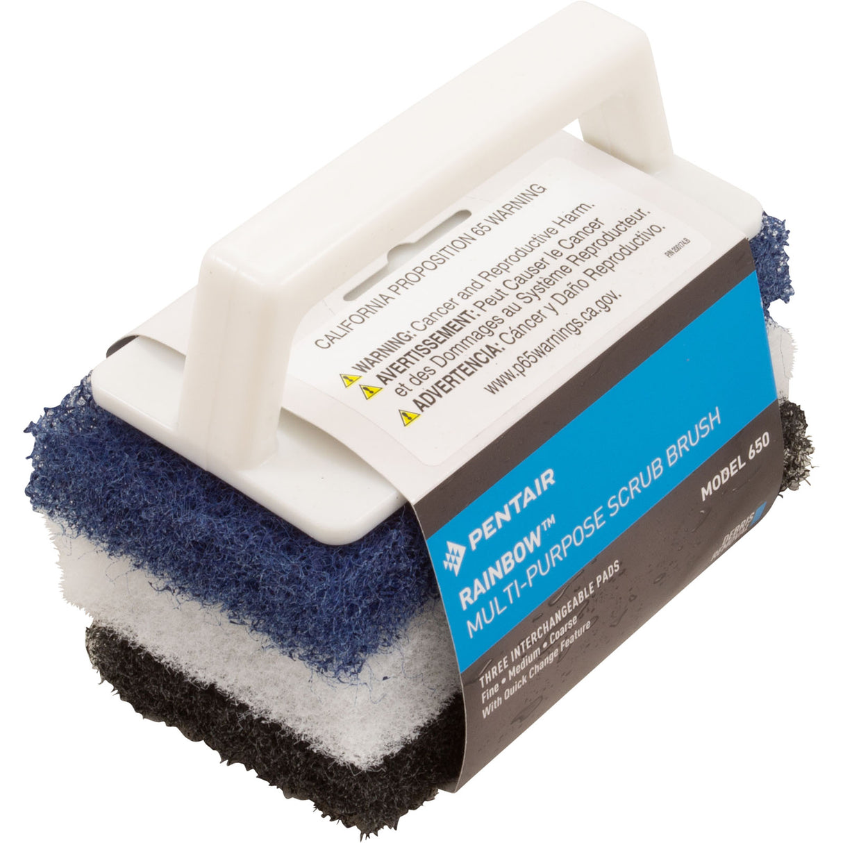 Scrub Brush, Pentair Number 650, Multi-Purpose, 3 Pads : R111556