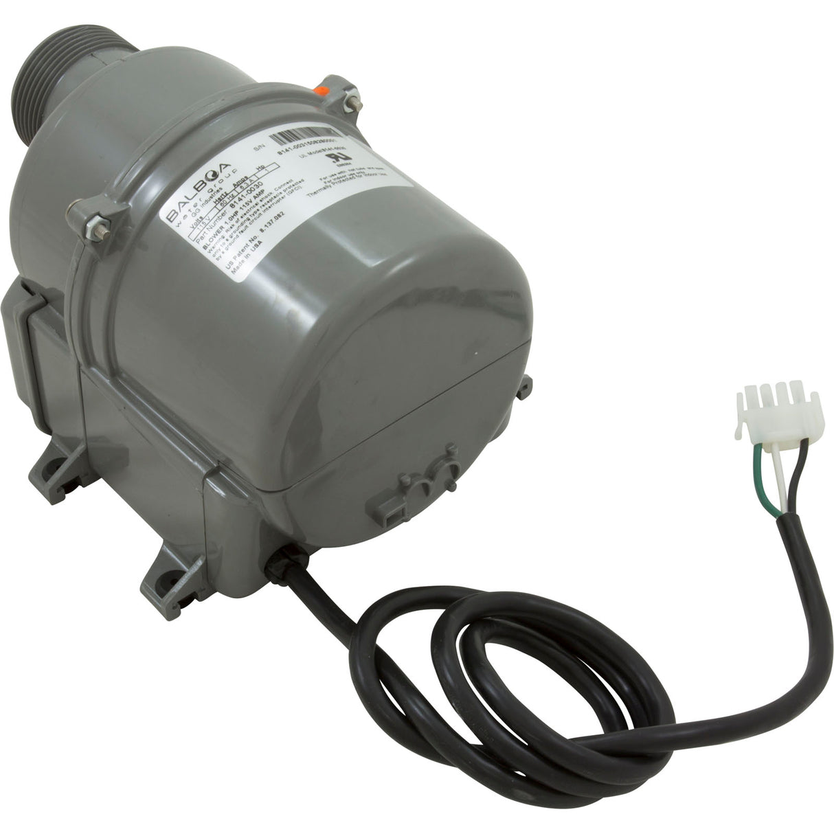 Blower, BWG Quiet-Flo, 1.0hp, 6.3A, 115V, Amp : 8141-0030 - Balboa Water Group - 8141-0030 - PartsForSpas.com