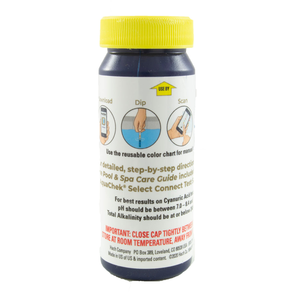 Test Strips, AquaChek Select, 7in1, TH, TC, TB, FC, pH, TA, CA, 50ct : 541604APP - AquaChek/Hach - 90944016045 - PartsForSpas.com