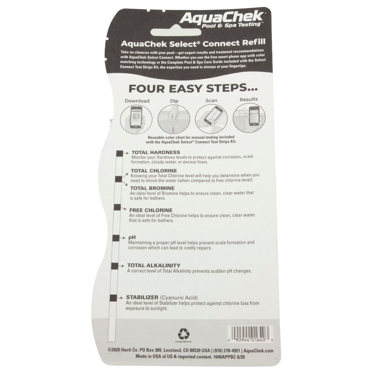 Test Strips, AquaChek Select Connect, Refill, 50ct. : 541640APP - AquaChek/Hach - 541640APP - PartsForSpas.com