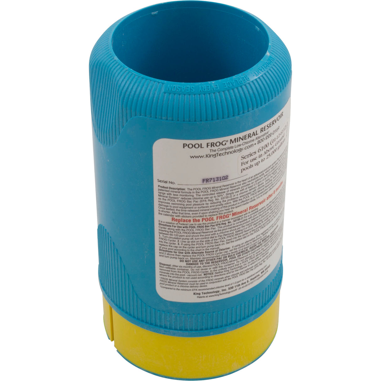 Mineral Cartridge, King Tech New Water/Pool Frog, AboveGround : 01-12-6112 - King Technology - 722906061014 - PartsForSpas.com