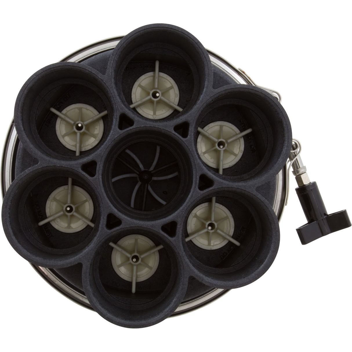 Water Valve, Paramount, 6 Port, 2", Black : 004-302-4184-03 - Paramount Leisure Industries - 004-302-4184-03 - PartsForSpas.com