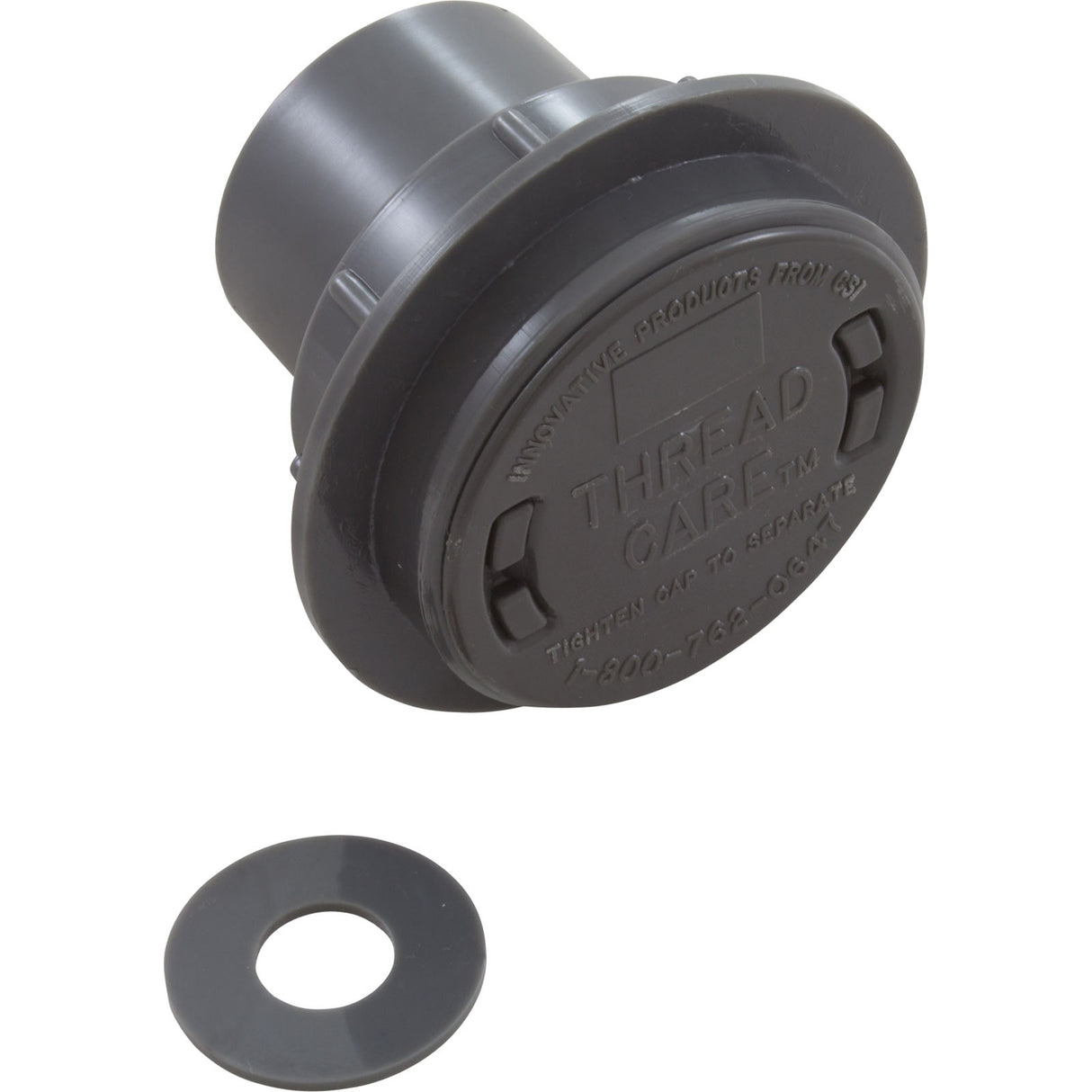 Return Fitting/Inlet, Zodiac ThreadCare, 1.5" and 1", Dk Gry : 3-3-113