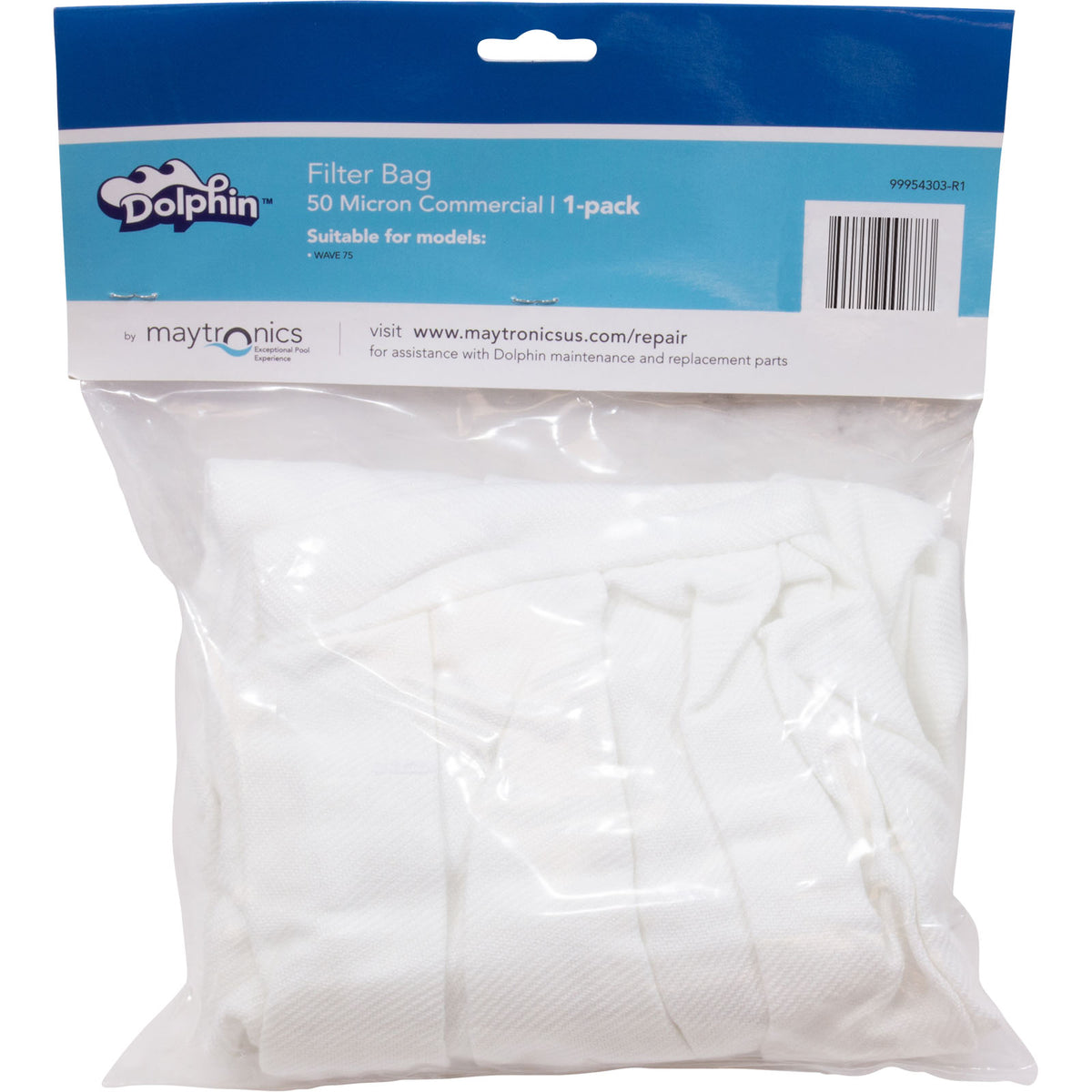 Filter Bag, Maytronics Dolphin DLX4/DLX5/DX6, 50 MICRON : 99954303-R1
