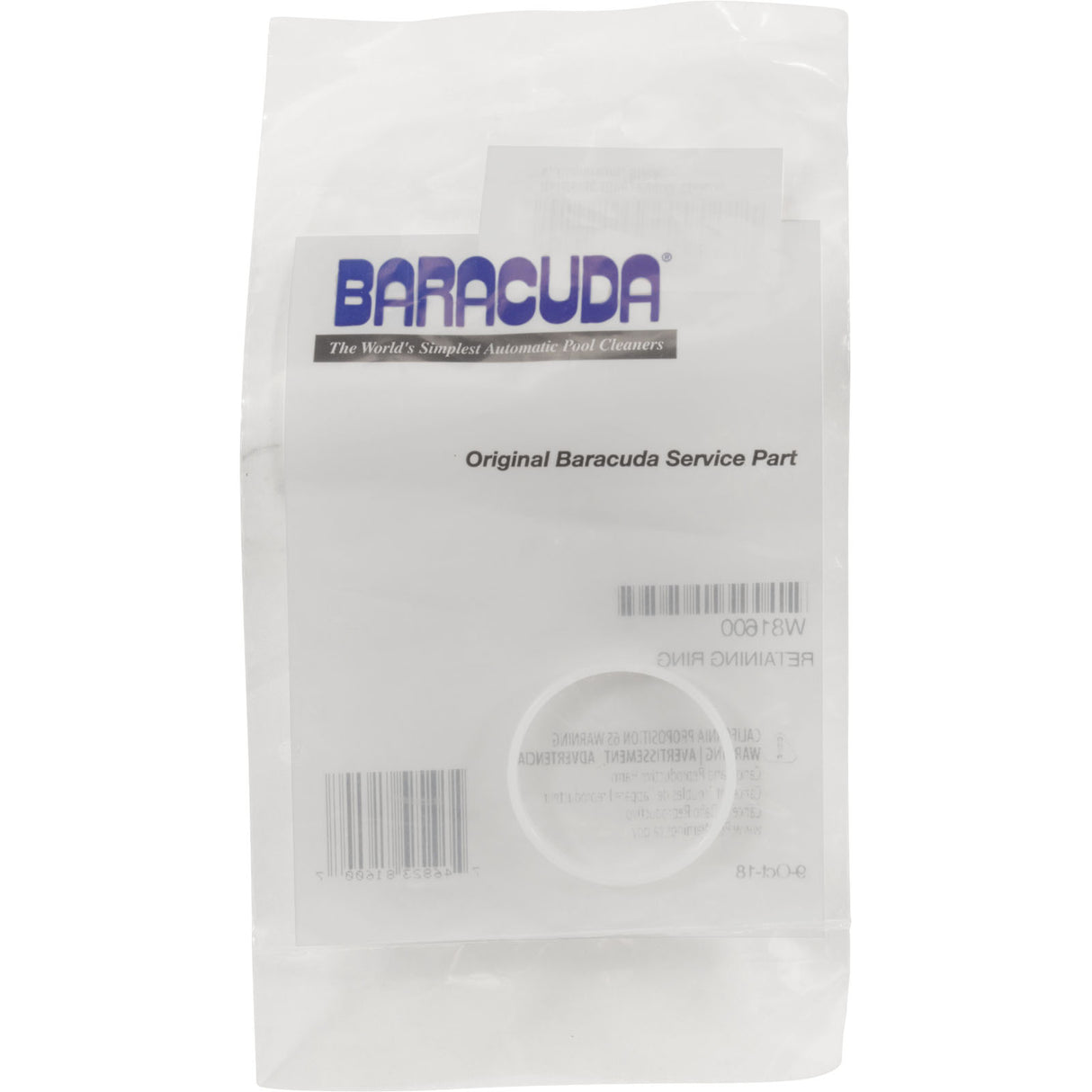 Retaining Ring, Zodiac Cleaners, Diaphragm : W81600 - Zodiac - 746823816007 - PartsForSpas.com