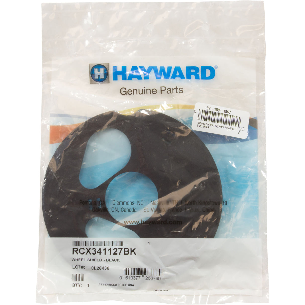 Wheel Shield, Hayward AquaVac 500, Black : RCX341127BK - Hayward - 0610377268769 - PartsForSpas.com