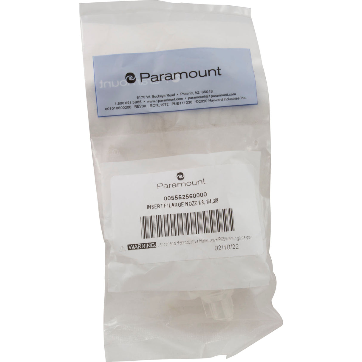 Jet Inserts, Paramount PCC2000 Nozzle, 1/8", 1/4", 3/8" : 005-552-5600-00 - Paramount Leisure Industries - 005-552-5600-00 - PartsForSpas.com