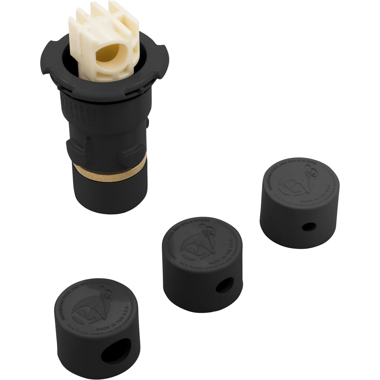 Replacement Nozzle, Paramount PV3, PopUp Head, Black, w/ Caps : 004-627-5060-03 - Paramount Leisure Industries - 004-627-5060-03 - PartsForSpas.com