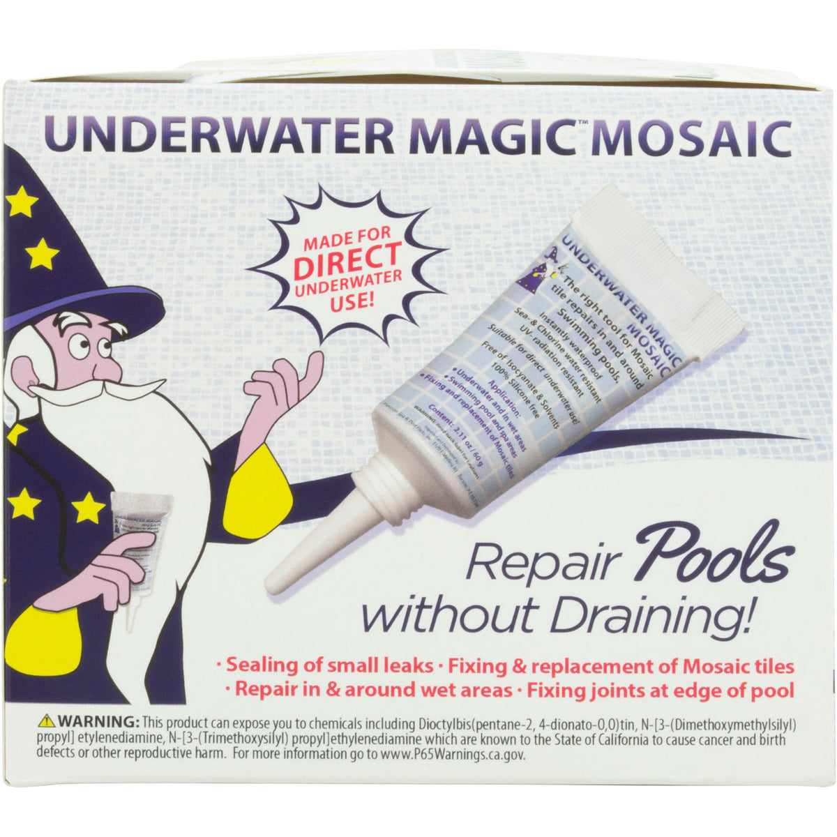Sealant, Underwater Magic Mosaic, 8ct, 2.1 oz Tube, White : MOSAIC-60-8XCS