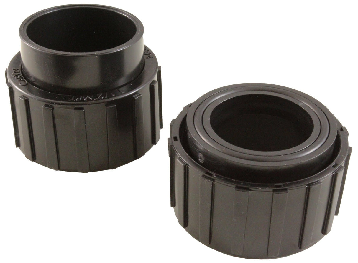 Pump Union, Qty 2, Carvin, 1-1/2"fbt x 1-1/2"s, Black : 31175608R2-BLK - Carvin - 31175608R2-BLK - PartsForSpas.com