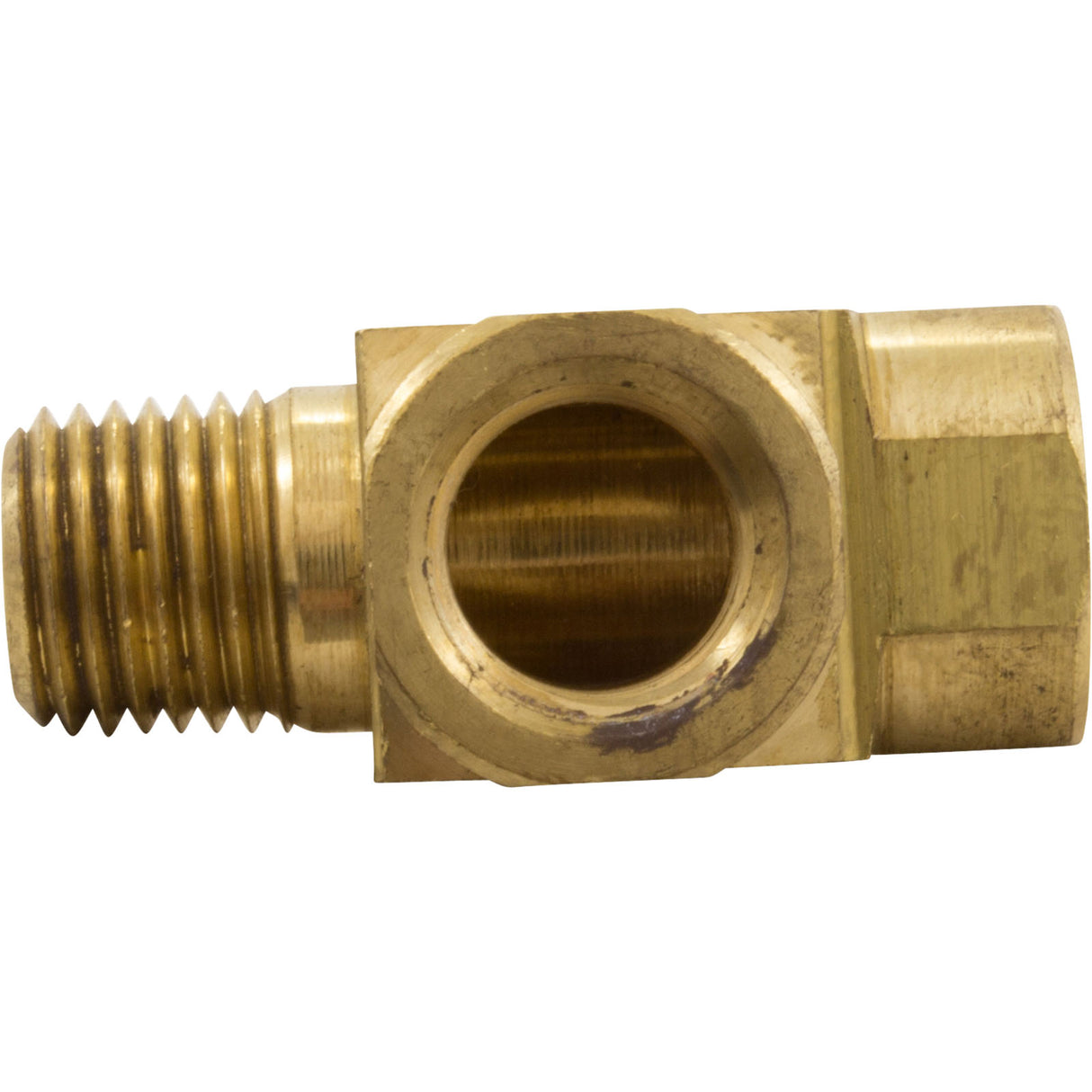 Tee, Anderson Metals, 1/4"mpt x 1/4"fpt x 1/4"fpt, Brass : 06127-04