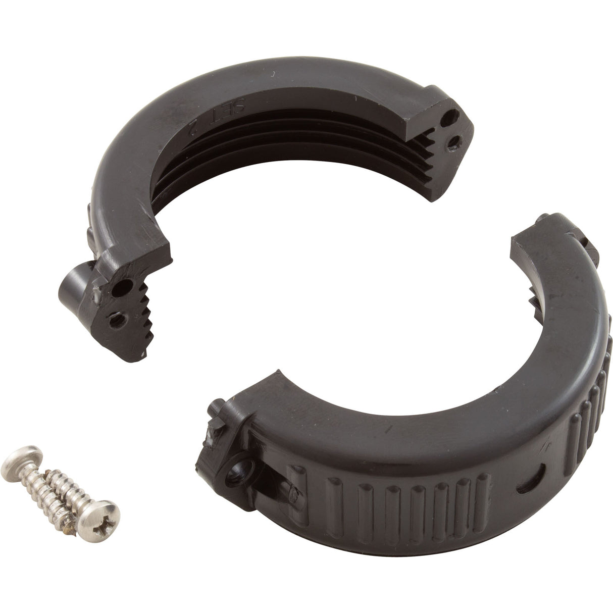 Split Nut, Waterway, 1-1/2", with screws : 400-5491 - Waterway Plastics - 806105081896 - PartsForSpas.com