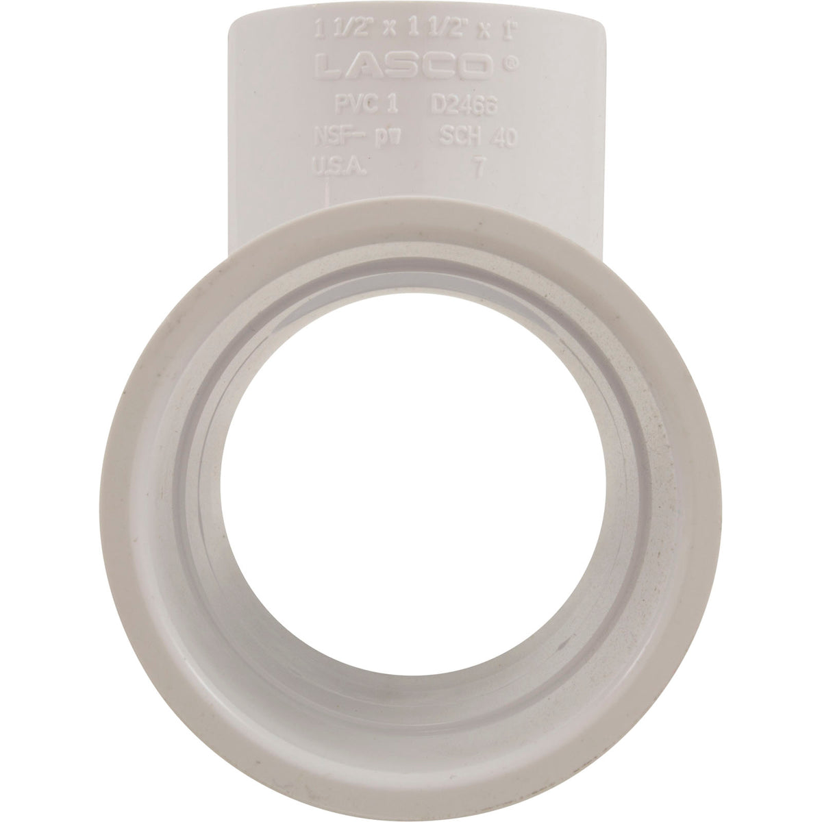 Tee, 1-1/2" Slip x 1-1/2" Slip x 1" Slip : 401-211 - Lasco - 1.00255E+13 - PartsForSpas.com