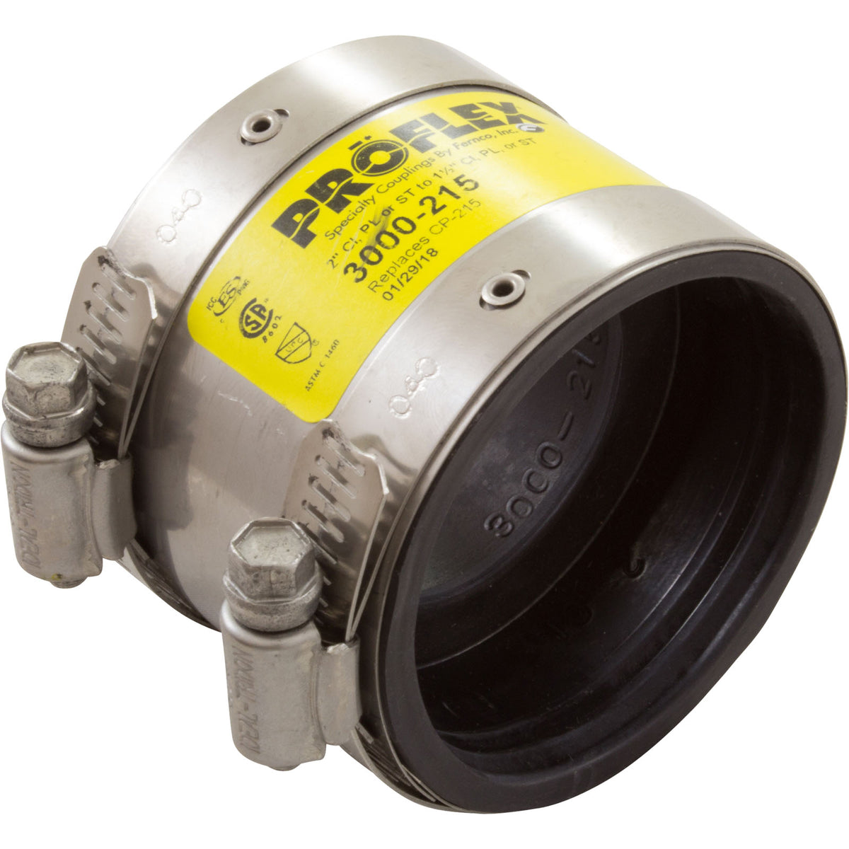Coupling, No Hub, 2"x 1-1/2" : - Generic - 16846087365 - PartsForSpas.com