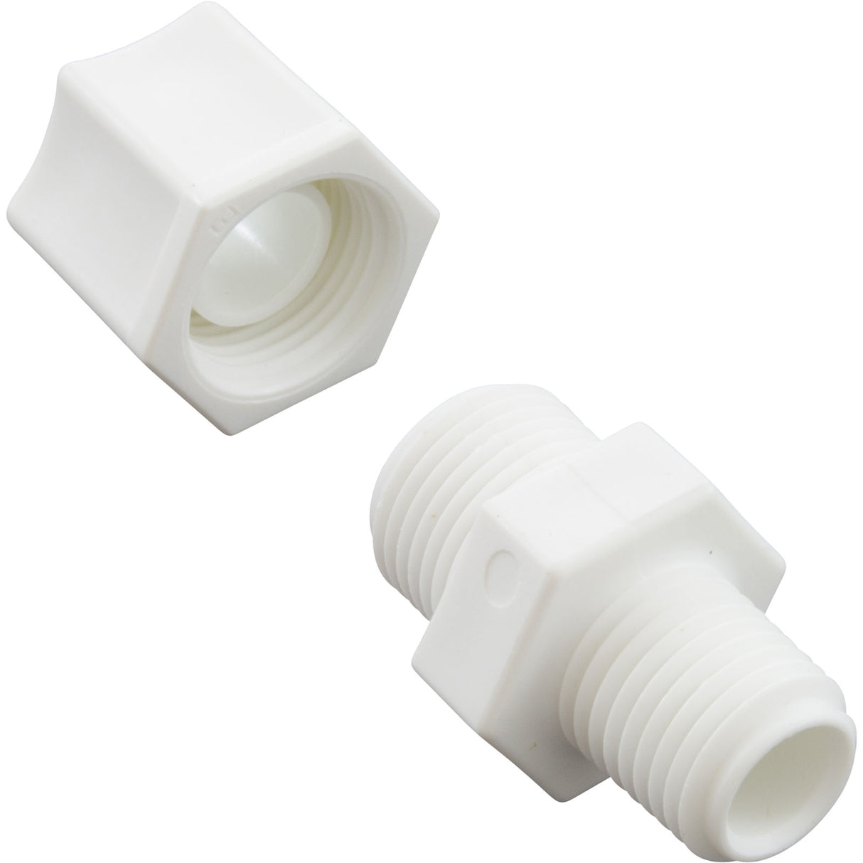 Compression Fitting, Generic, 1/4"mpt x 3/8" Tube, Plastic : - Generic - - PartsForSpas.com