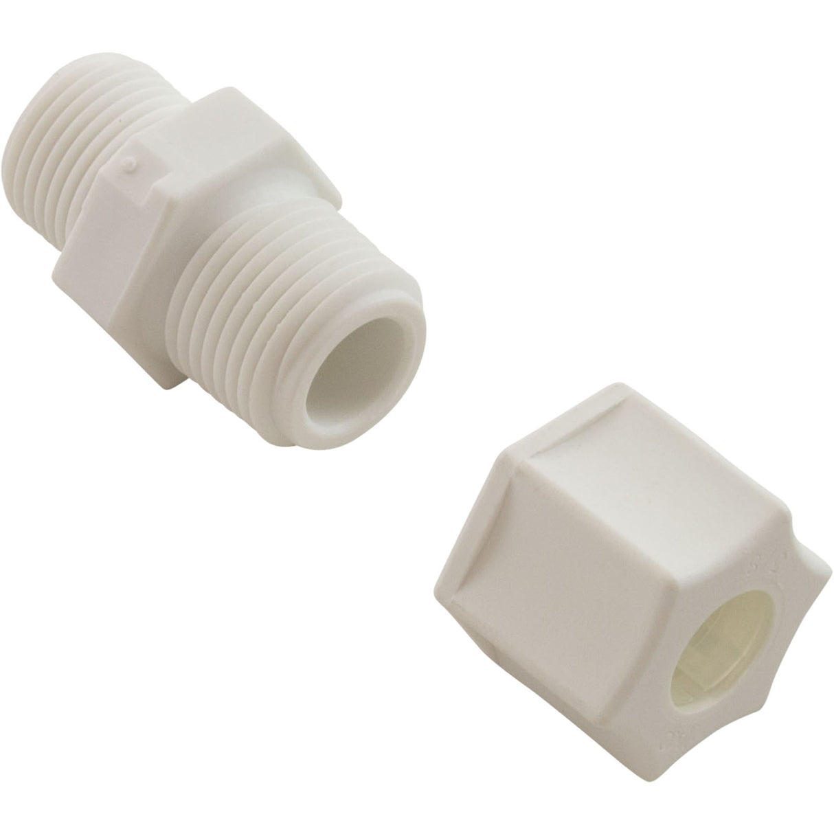 Compression Fitting, Generic, 3/8"mpt x 3/8" Tube, Plastic : - Generic - - PartsForSpas.com