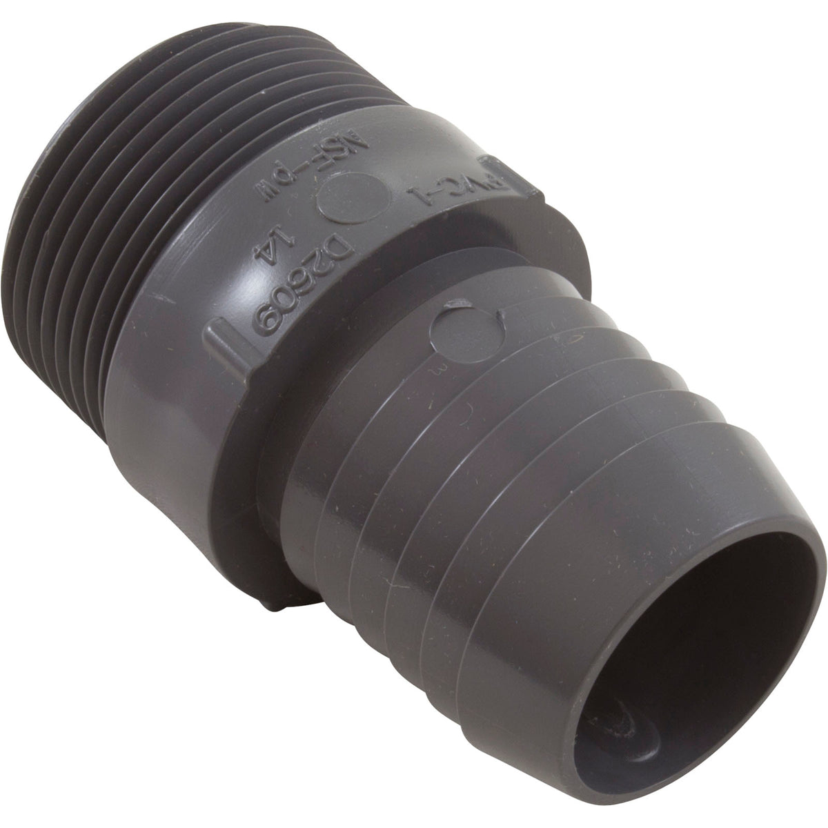 Barb Adapter, Lasco, 1-1/4"mpt x 1-1/4"b, Hose, PVC : 1436012 - Lasco - 1.00255E+13 - PartsForSpas.com
