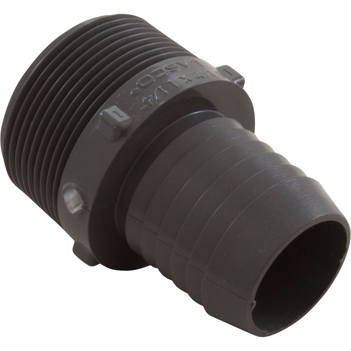 Barb Adapter, Lasco, 1-1/2"mpt x 1-1/4"b, PVC : 1436212 - Lasco - 10025528708990 - PartsForSpas.com