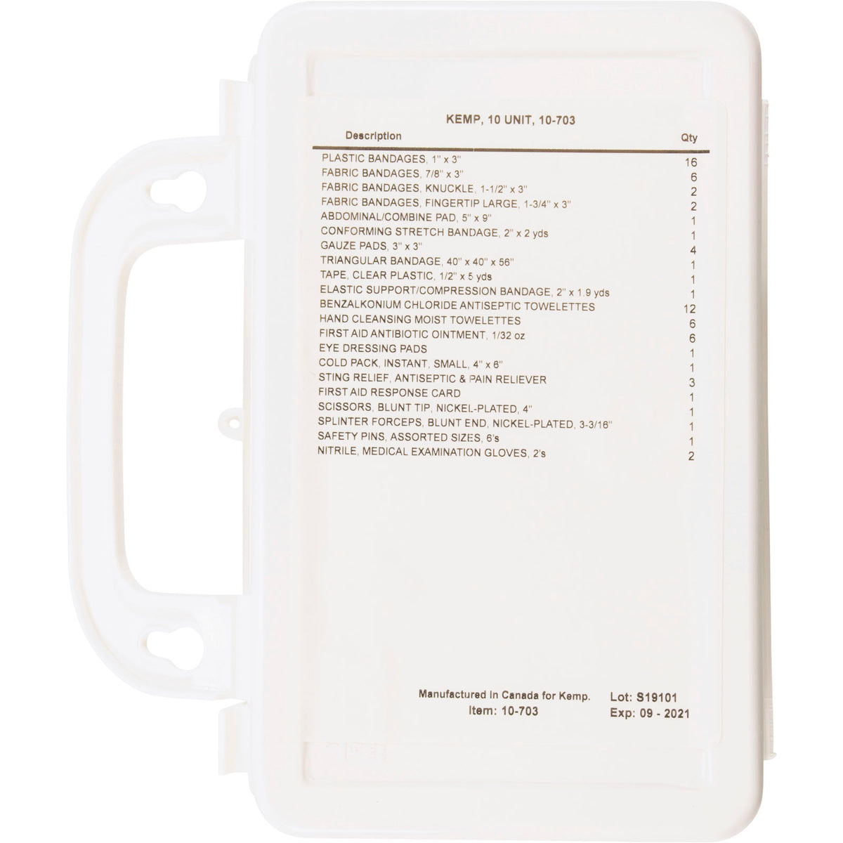 First Aid Kit, Kemp, 10 Person Unit : 10-703