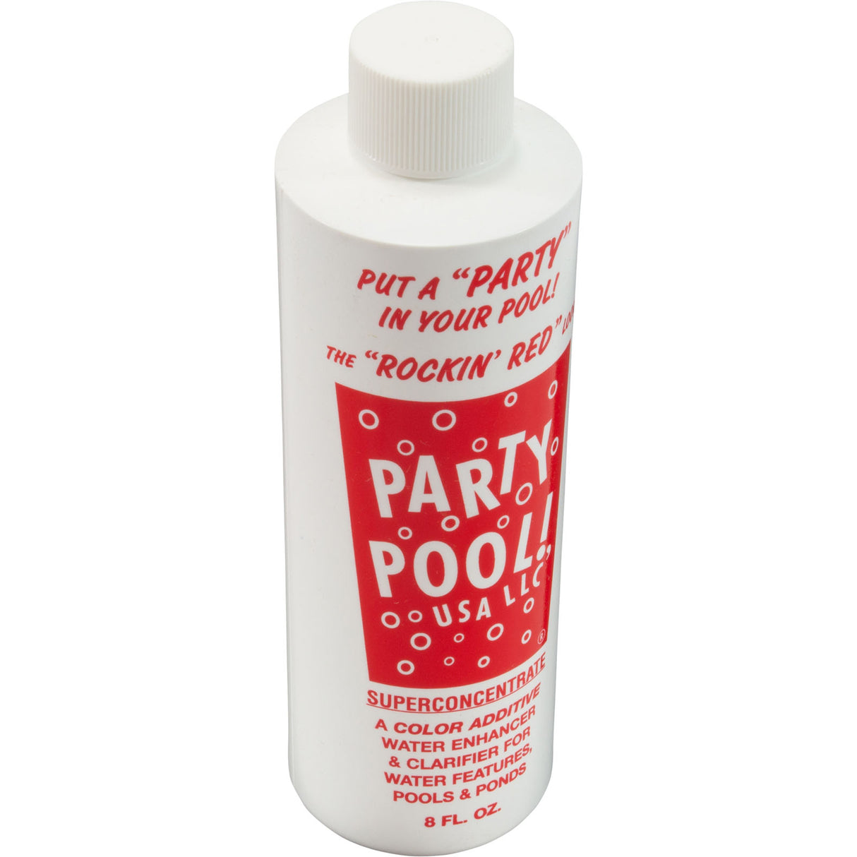 Pool color Additive, Party Pool, 8oz Bottle, RockingRed : ROCKINRED - Party Pool! USA LLC - 4701600010 - PartsForSpas.com