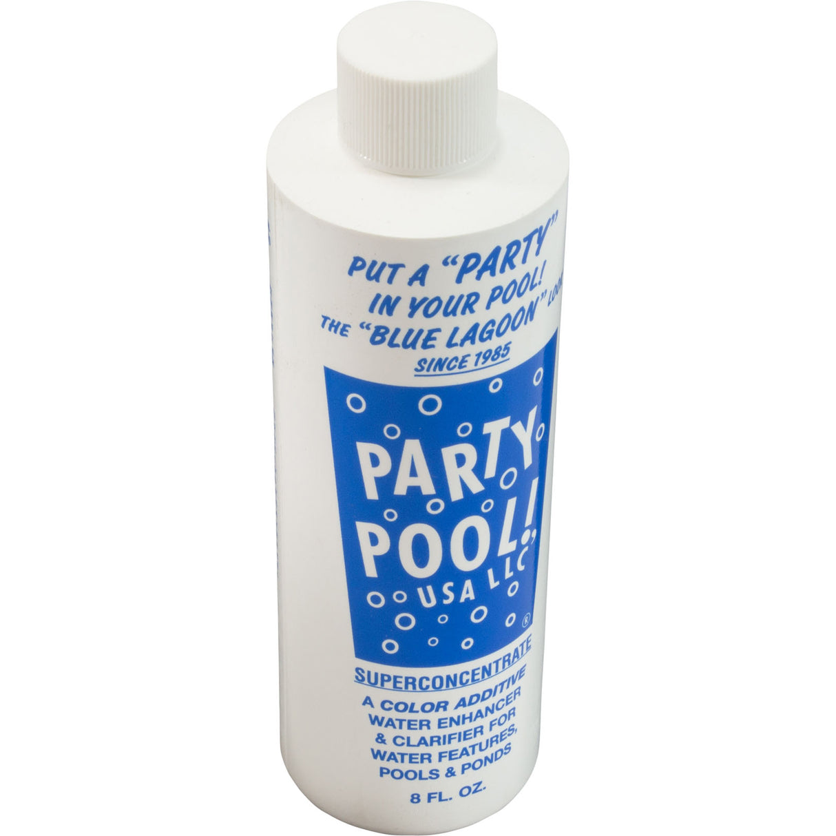 Pool color Additive, Party Pool, 8oz Bottle, BlueLagoon : BLUELAGOON - Party Pool! USA LLC - 4701600008 - PartsForSpas.com