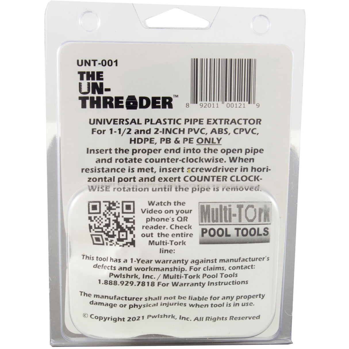 Tool, Multi-tork, UN-THREADER : UNT-001 - Multi-Tork - UNT-001 - PartsForSpas.com