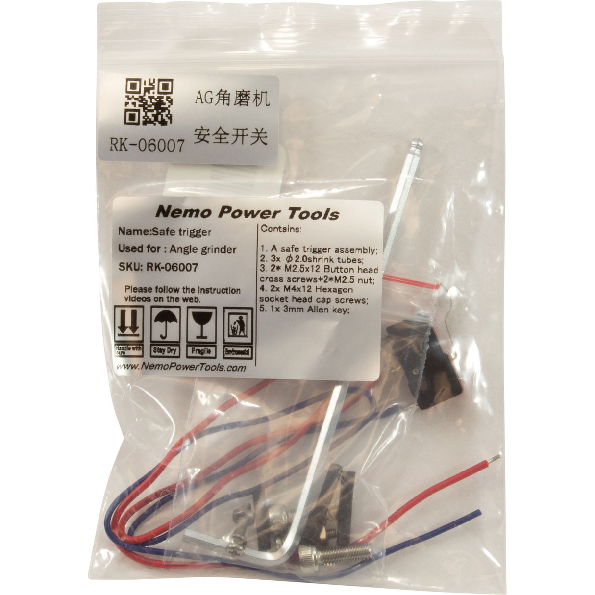 Safe Trigger Assy, Nemo Power Tools, AG : RK06007 - Nemo Power Tools - 4897100721289 - PartsForSpas.com
