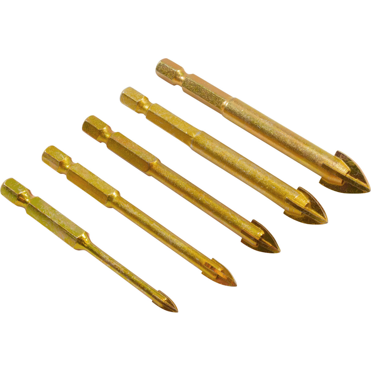 Glass Drill Bit Set, NEMO, 4, 6, 8, 10, 12mm bits : RK05009 - Nemo Power Tools - 4897100721227 - PartsForSpas.com