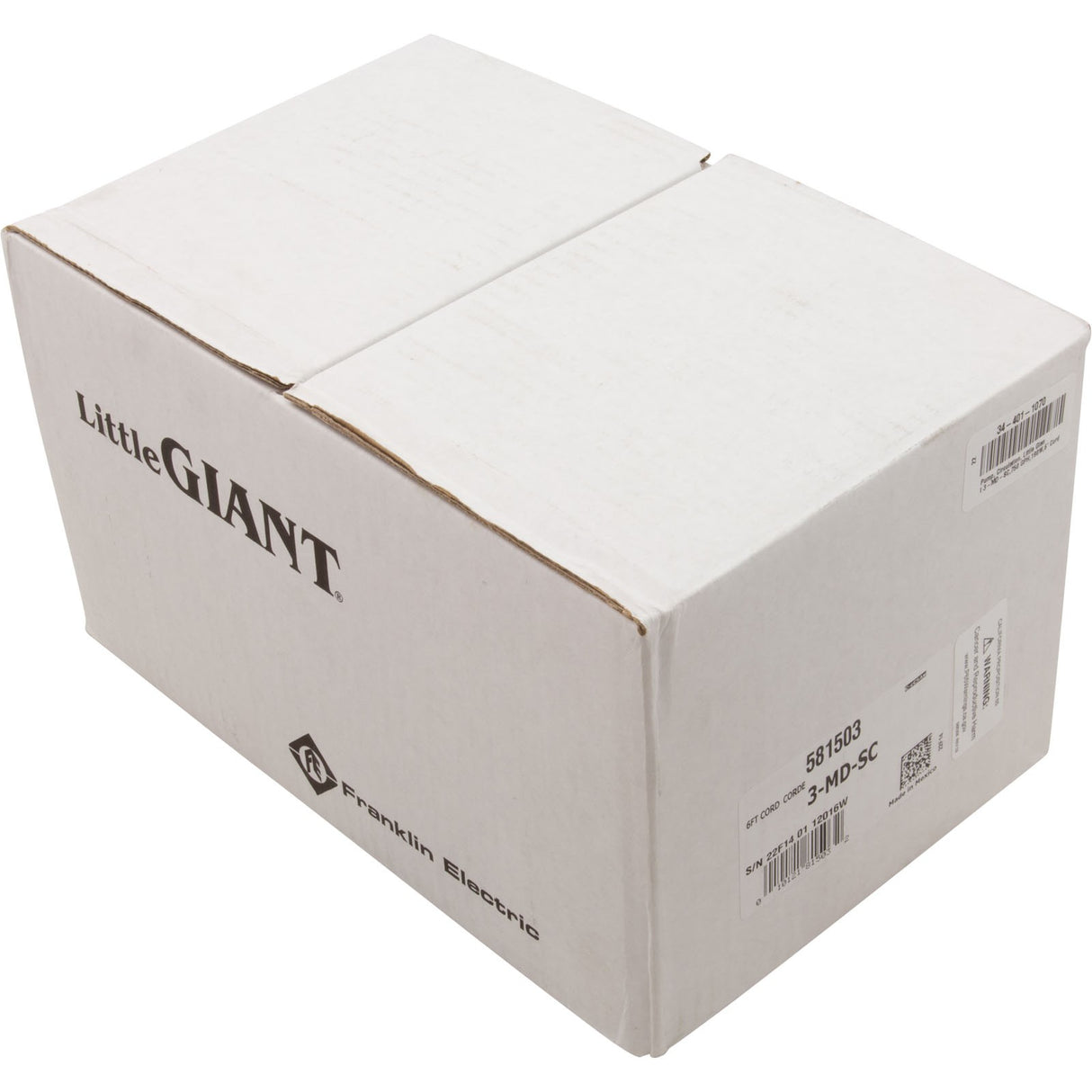 Pump, Circulation, Little Giant 3-MD-SC, 750 GPH, 190W, 6' Cord : 581503