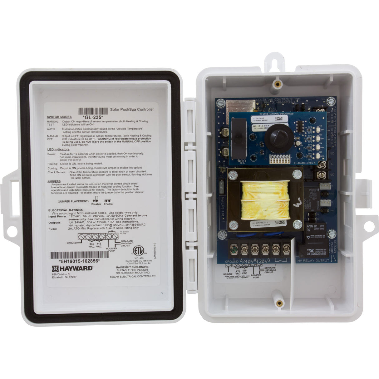 Solar Pool Control, Hayward AquaSolar, 115v/230v : GL-235